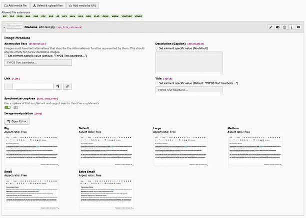 TYPO3 Bild bearbeiten